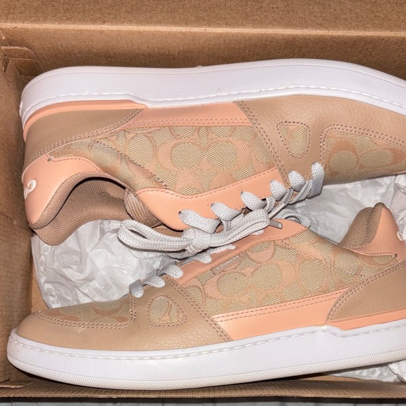 Coach Peach and Beige Sneakers - Picture 1 of 1